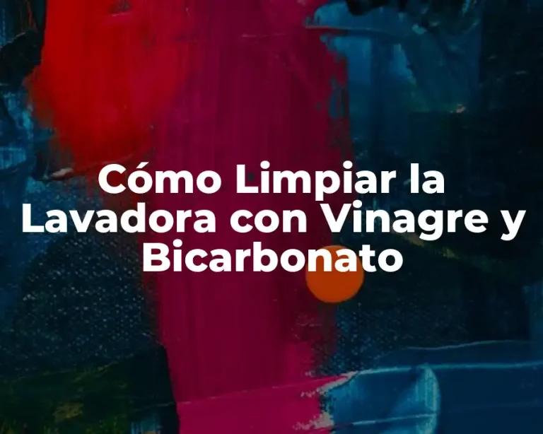 Cómo Limpiar la Lavadora con Vinagre y Bicarbonato