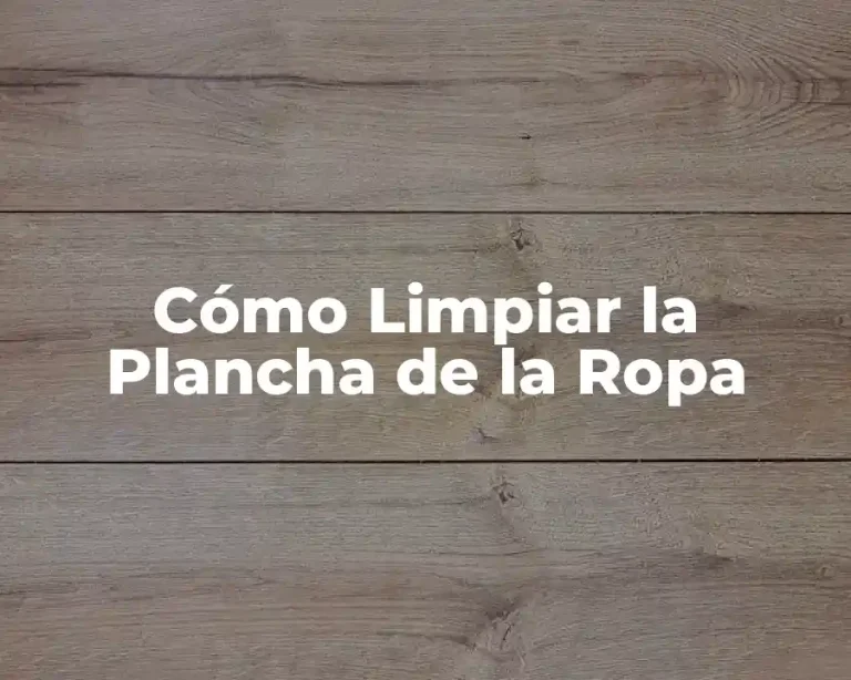 Cómo Limpiar la Plancha de la Ropa