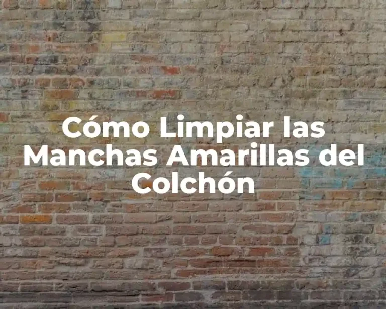 Cómo Limpiar las Manchas Amarillas del Colchón
