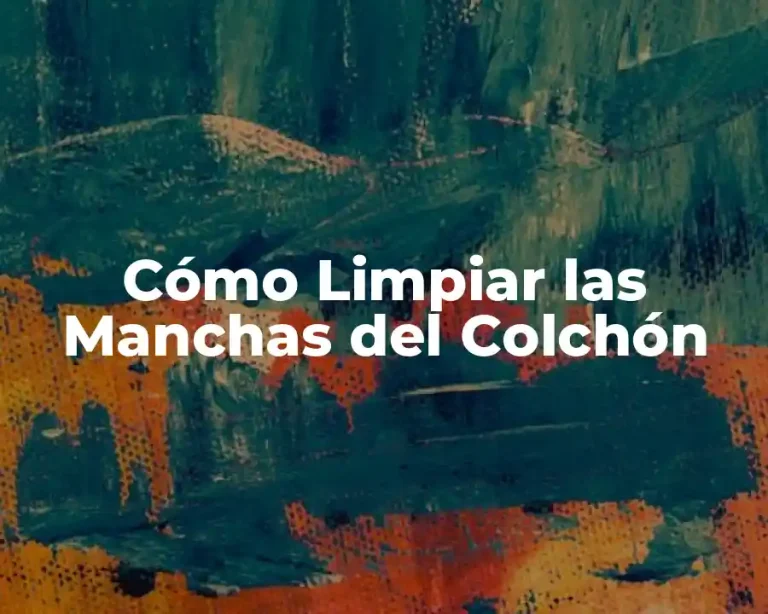 Cómo Limpiar las Manchas del Colchón