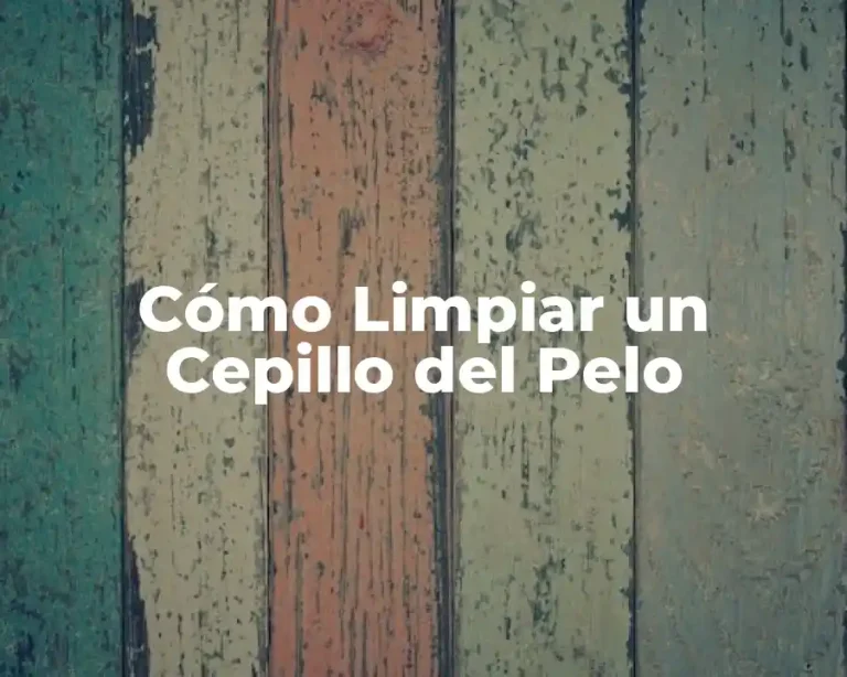 Cómo Limpiar un Cepillo del Pelo