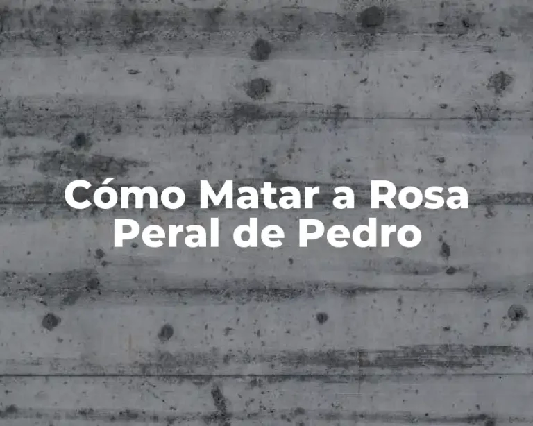 Cómo Matar a Rosa Peral de Pedro