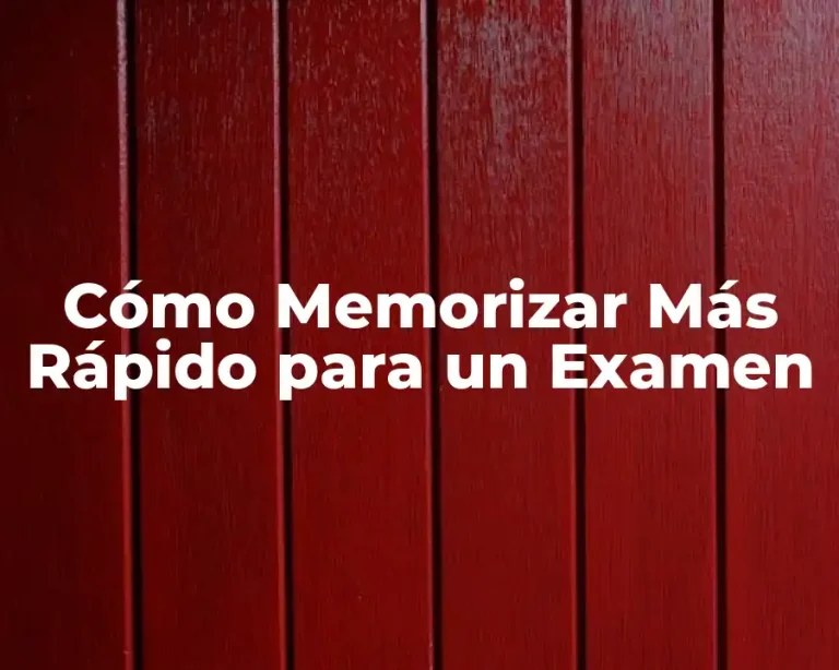 Cómo Memorizar Más Rápido para un Examen