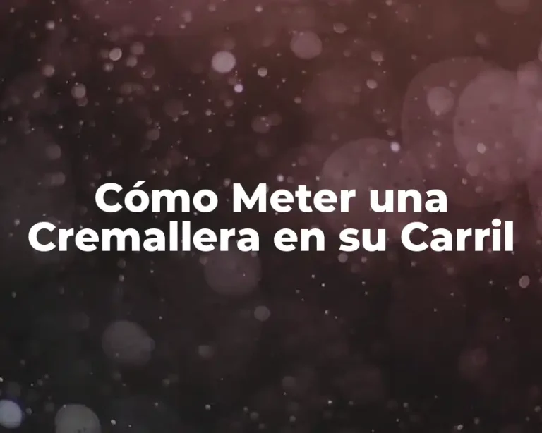 Cómo Meter una Cremallera en su Carril