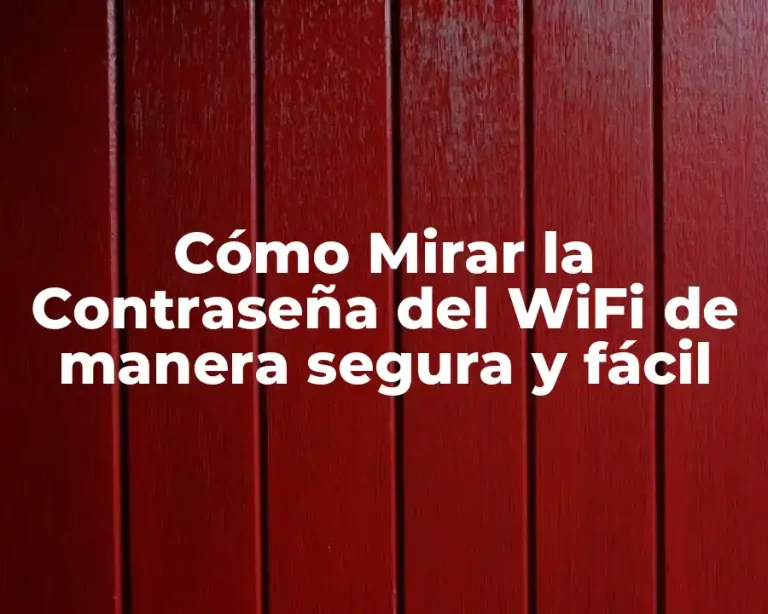 Cómo Mirar la Contraseña del WiFi de manera segura y fácil