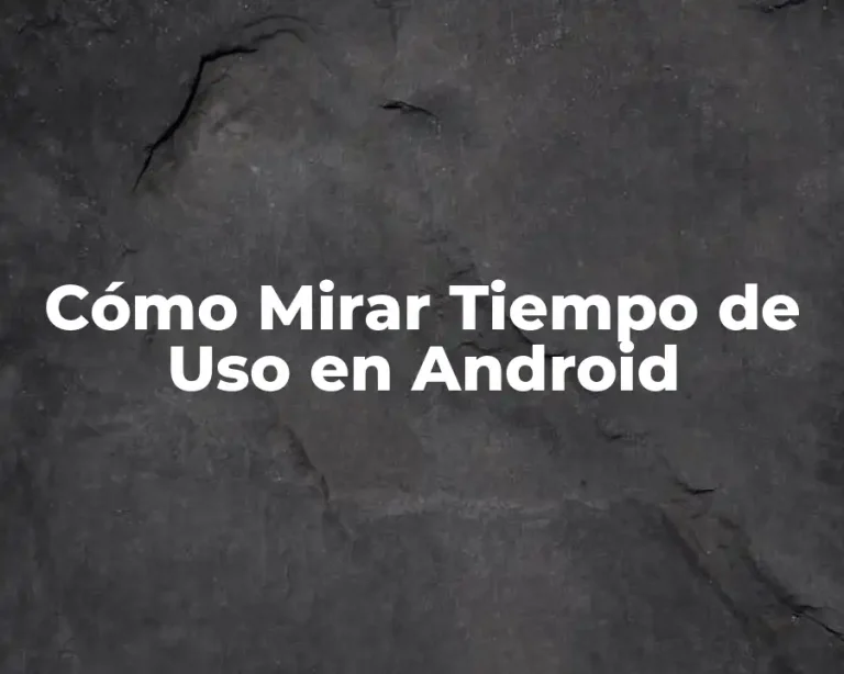 Cómo Mirar Tiempo de Uso en Android
