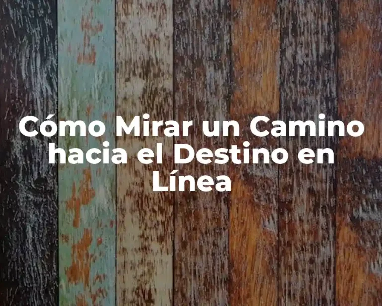 Cómo Mirar un Camino hacia el Destino en Línea