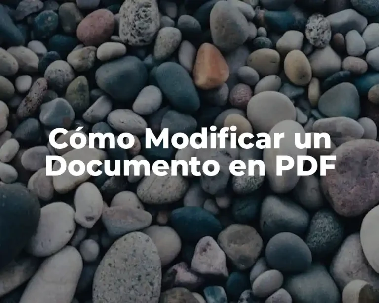 Cómo Modificar un Documento en PDF