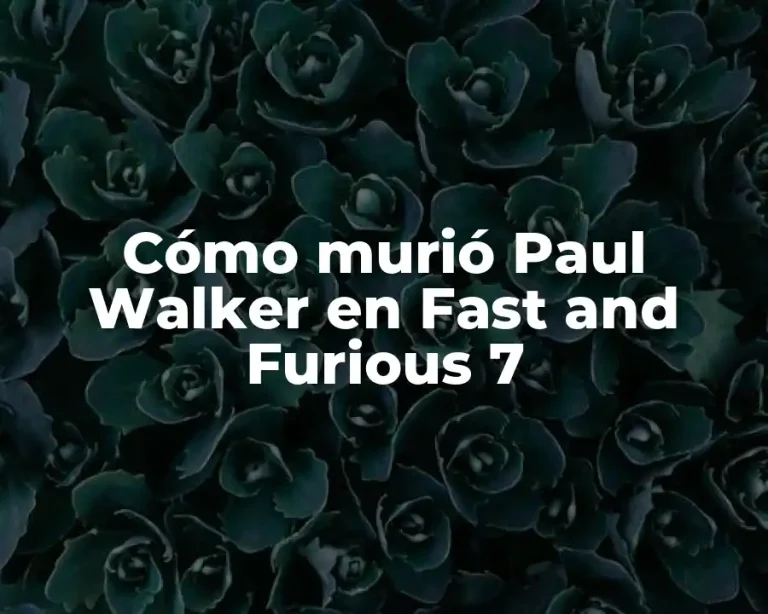 Cómo murió Paul Walker en Fast and Furious 7