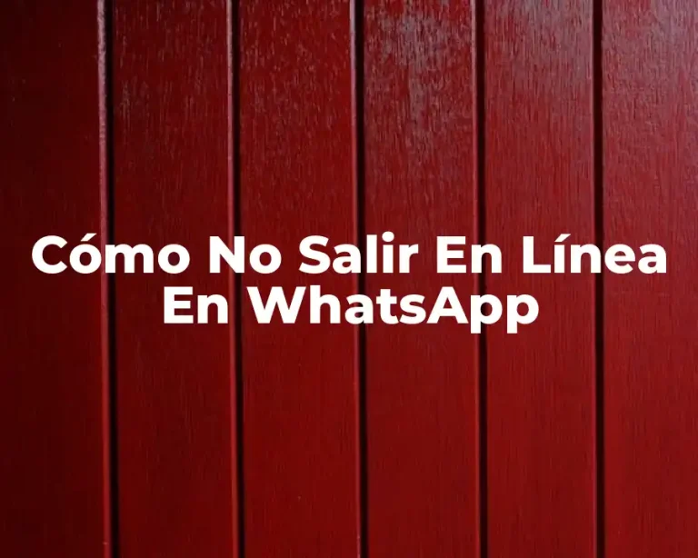 Cómo No Salir En Línea En WhatsApp
