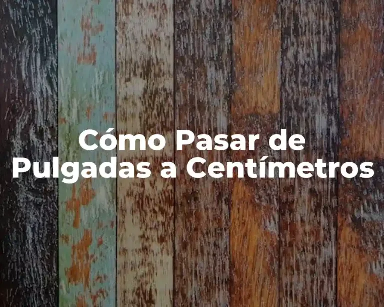 Cómo Pasar de Pulgadas a Centímetros