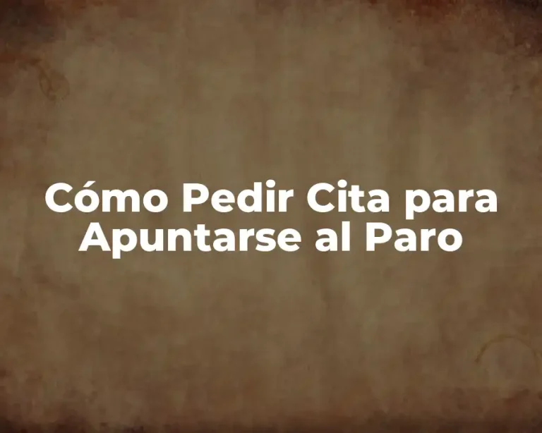 Cómo Pedir Cita para Apuntarse al Paro