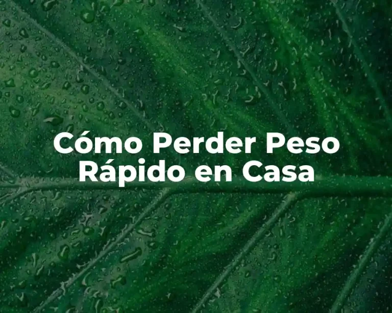 Cómo Perder Peso Rápido en Casa