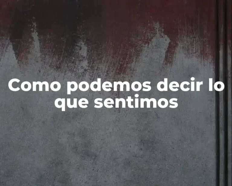 Como podemos decir lo que sentimos