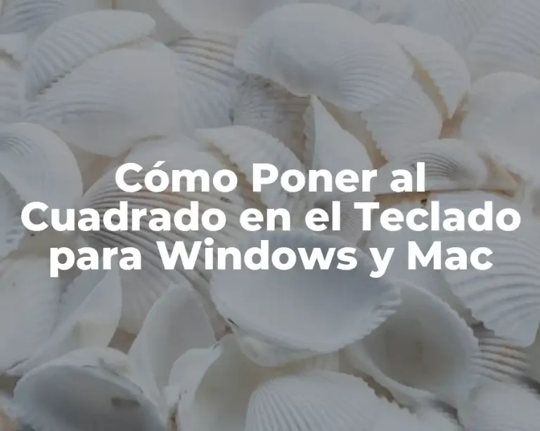 Cómo Poner al Cuadrado en el Teclado para Windows y Mac