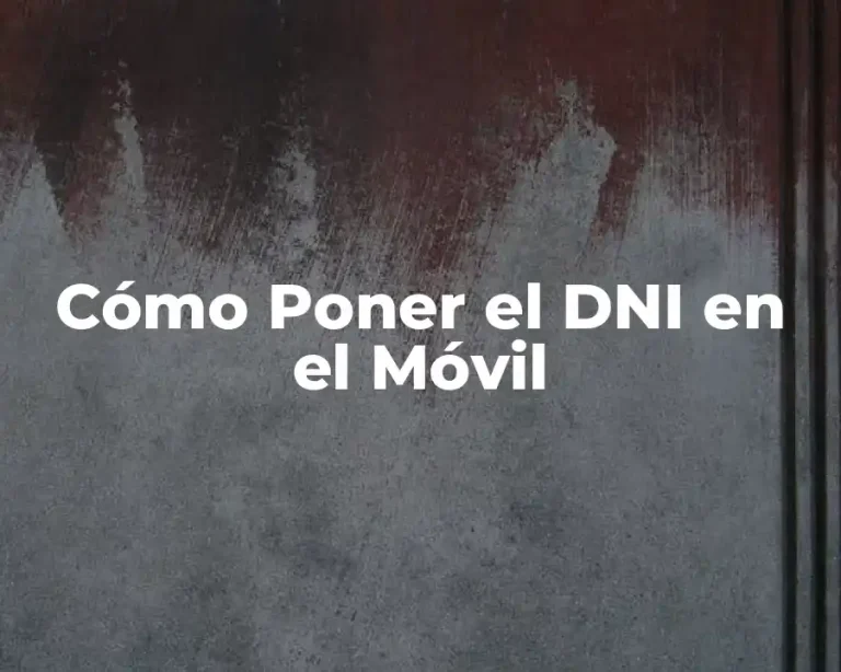 Cómo Poner el DNI en el Móvil