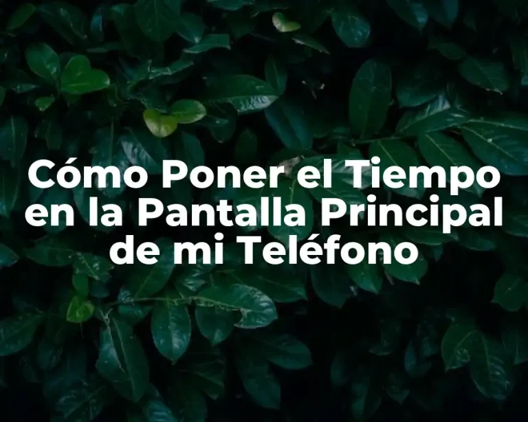 Cómo Poner el Tiempo en la Pantalla Principal de mi Teléfono