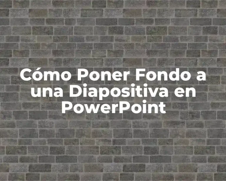 Cómo Poner Fondo a una Diapositiva en PowerPoint