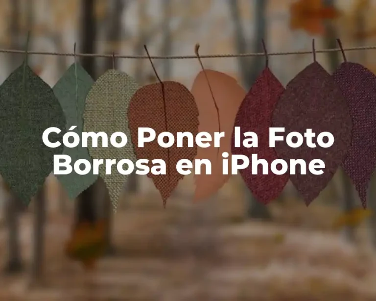 Cómo Poner la Foto Borrosa en iPhone