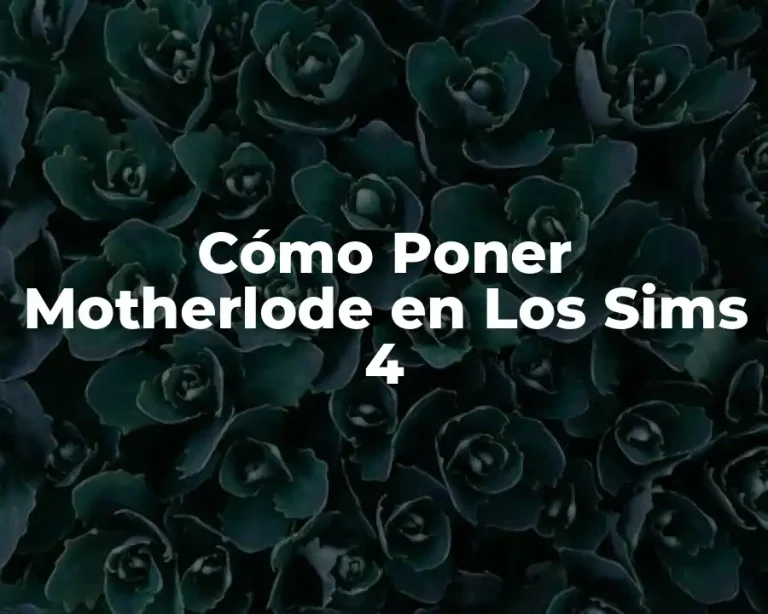 Cómo Poner Motherlode en Los Sims 4
