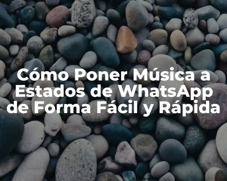 Cómo Poner Música a Estados de WhatsApp de Forma Fácil y Rápida