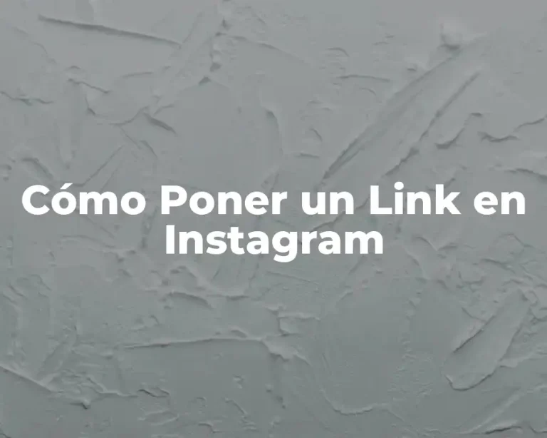 Cómo Poner un Link en Instagram