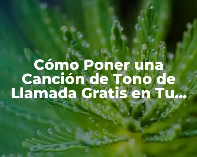 Cómo Poner una Canción de Tono de Llamada Gratis en Tu Teléfono Móvil