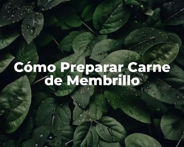 Cómo Preparar Carne de Membrillo