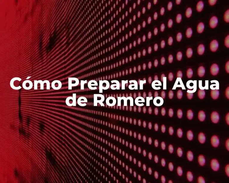 Cómo Preparar el Agua de Romero