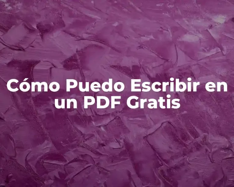 Cómo Puedo Escribir en un PDF Gratis
