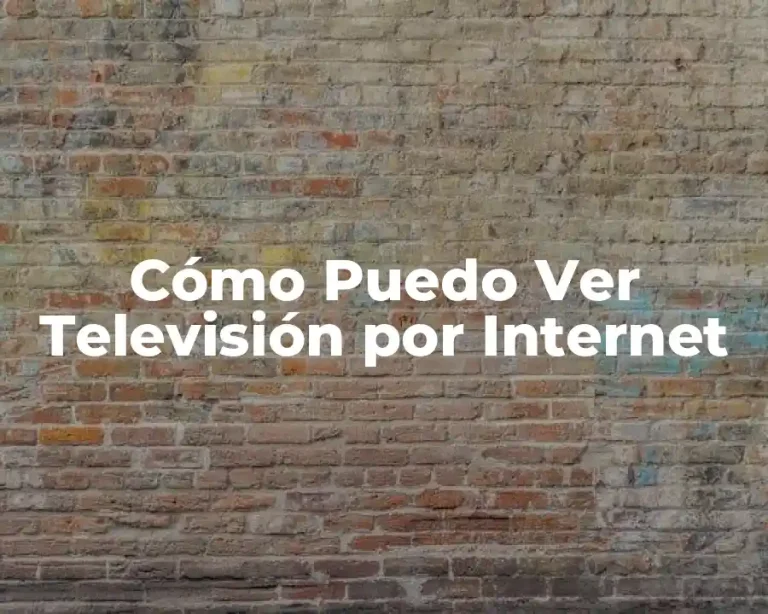 Cómo Puedo Ver Televisión por Internet
