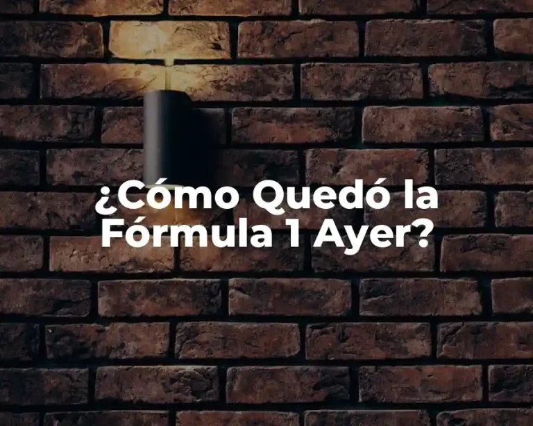 ¿Cómo Quedó la Fórmula 1 Ayer?