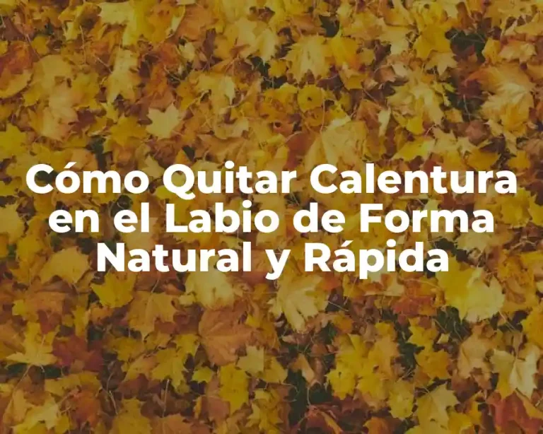 Cómo Quitar Calentura en el Labio de Forma Natural y Rápida