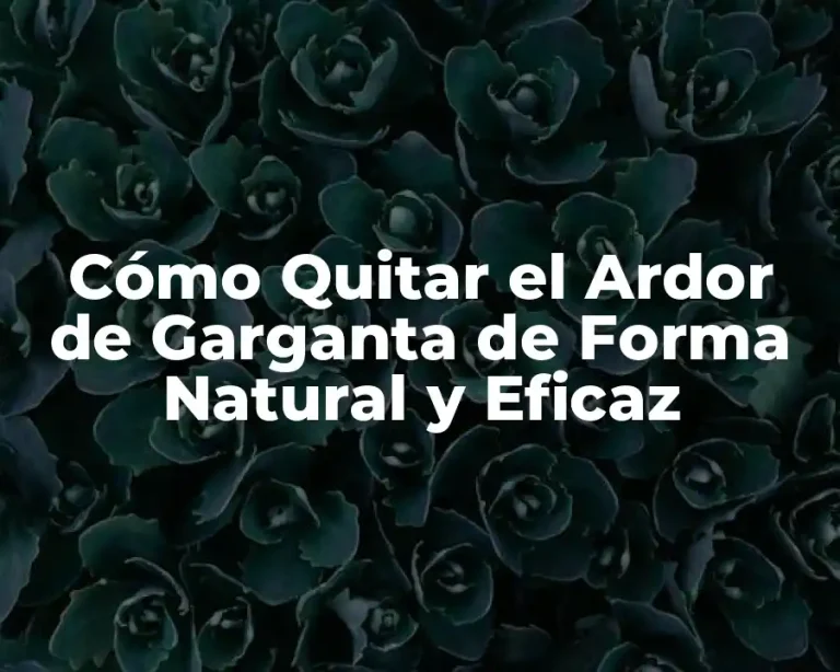 Cómo Quitar el Ardor de Garganta de Forma Natural y Eficaz
