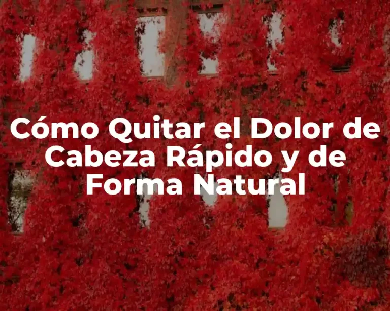 Cómo Quitar el Dolor de Cabeza Rápido y de Forma Natural