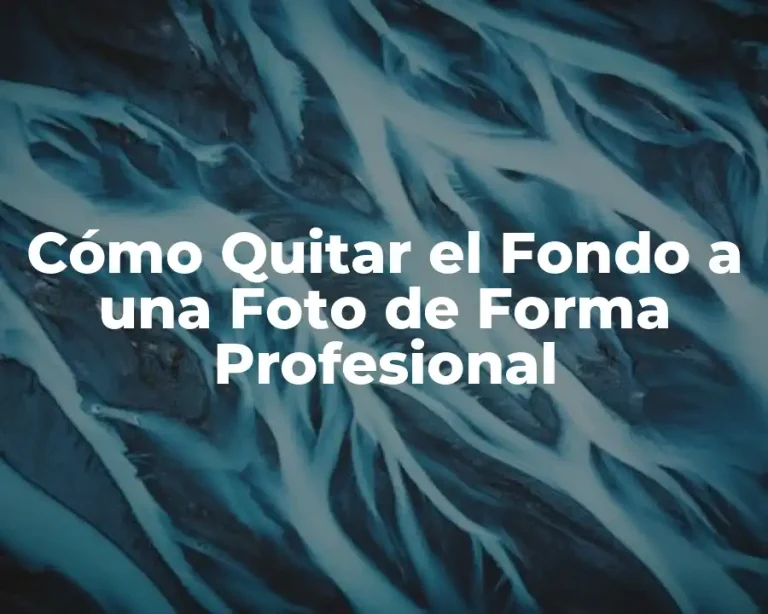 Cómo Quitar el Fondo a una Foto de Forma Profesional