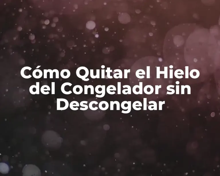 Cómo Quitar el Hielo del Congelador sin Descongelar