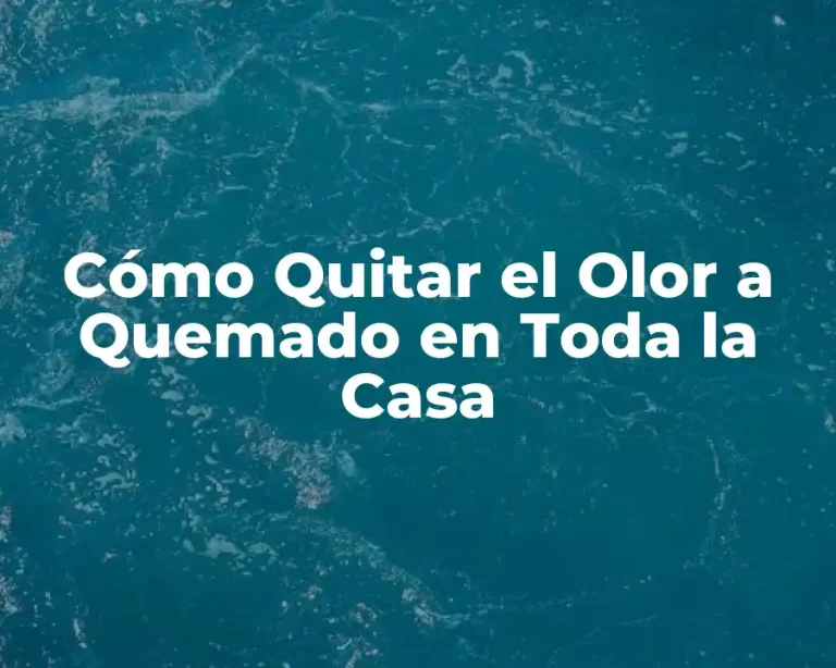 Cómo Quitar el Olor a Quemado en Toda la Casa