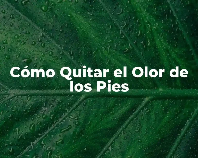 Cómo Quitar el Olor de los Pies