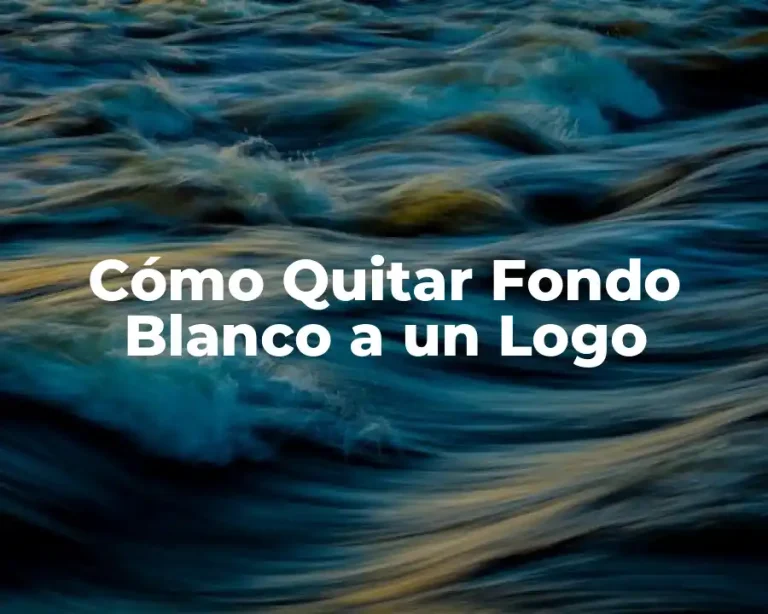 Cómo Quitar Fondo Blanco a un Logo