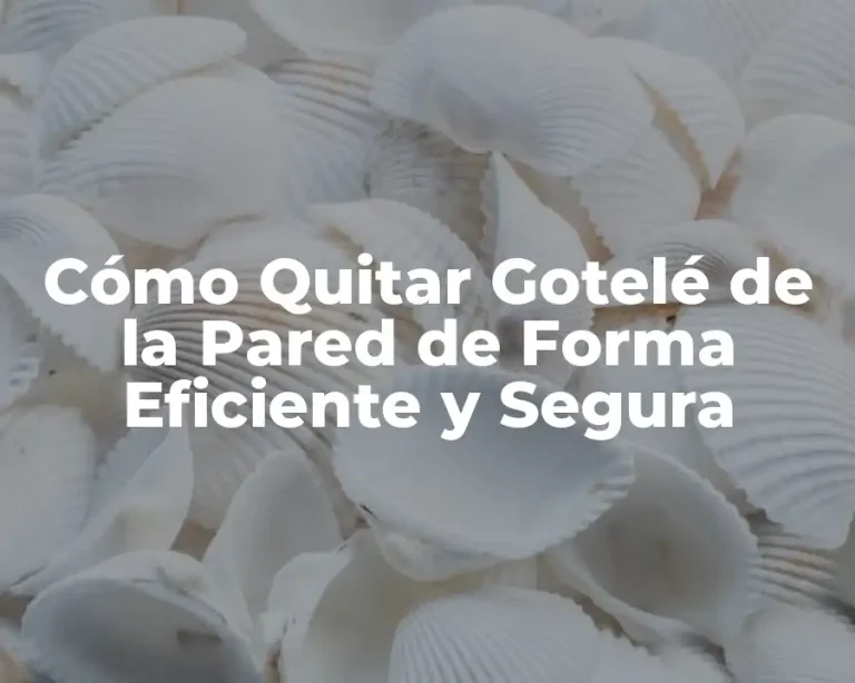 Cómo Quitar Gotelé de la Pared de Forma Eficiente y Segura