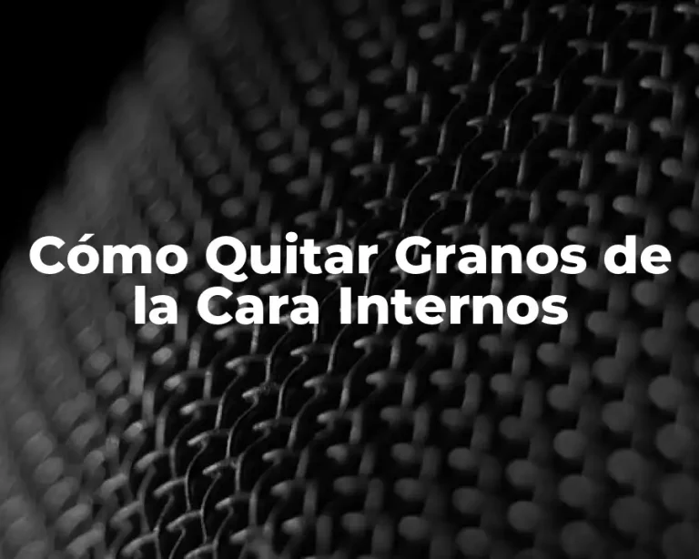 Cómo Quitar Granos de la Cara Internos