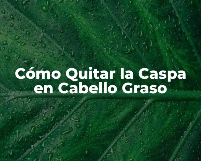 Cómo Quitar la Caspa en Cabello Graso