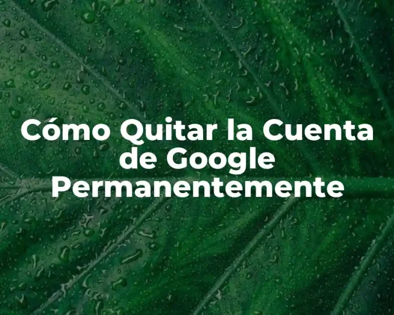 Cómo Quitar la Cuenta de Google Permanentemente