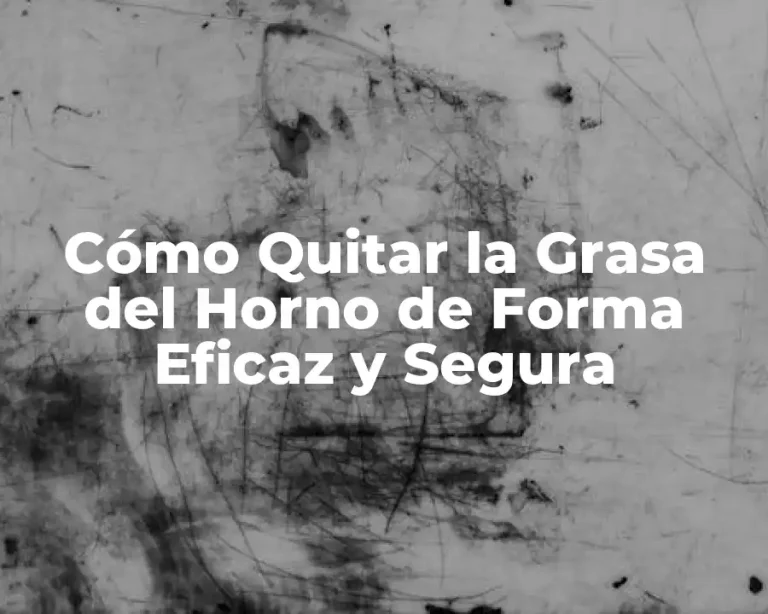 Cómo Quitar la Grasa del Horno de Forma Eficaz y Segura
