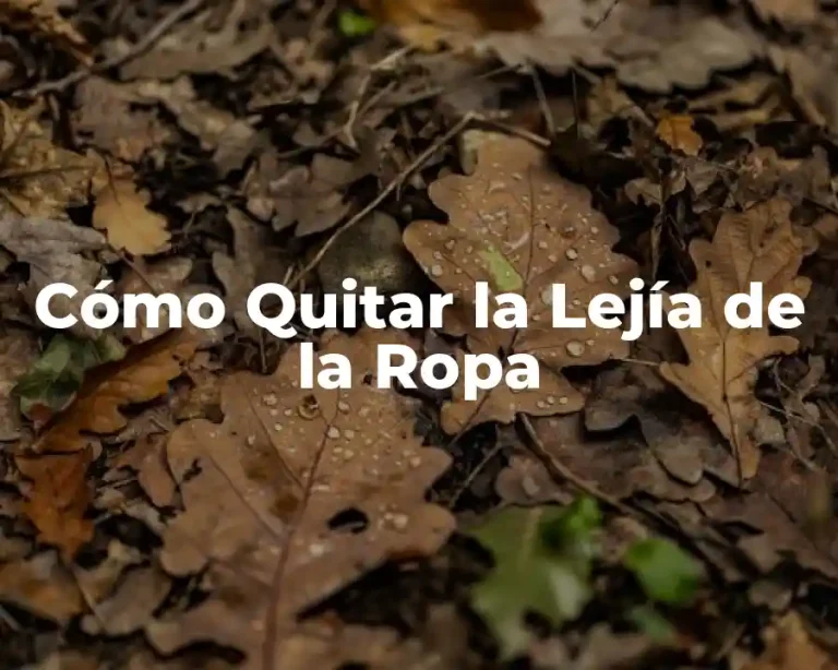 Cómo Quitar la Lejía de la Ropa