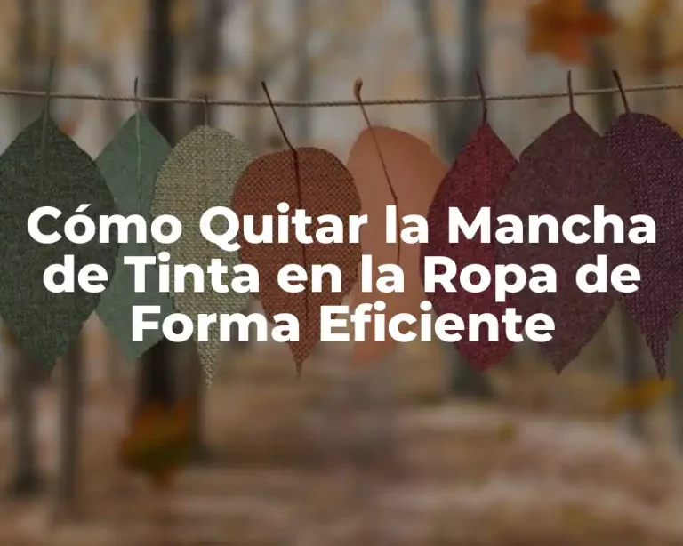 Cómo Quitar la Mancha de Tinta en la Ropa de Forma Eficiente