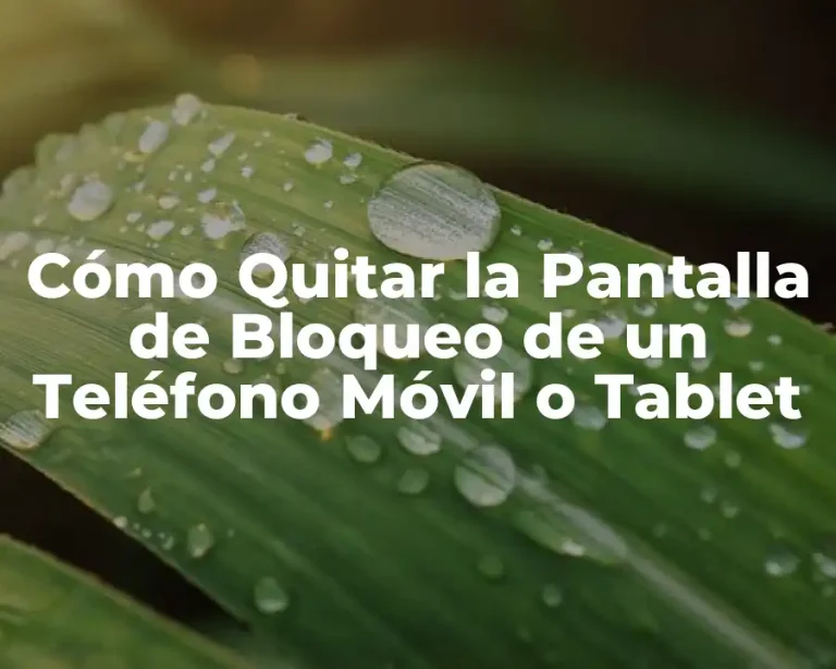 Cómo Quitar la Pantalla de Bloqueo de un Teléfono Móvil o Tablet