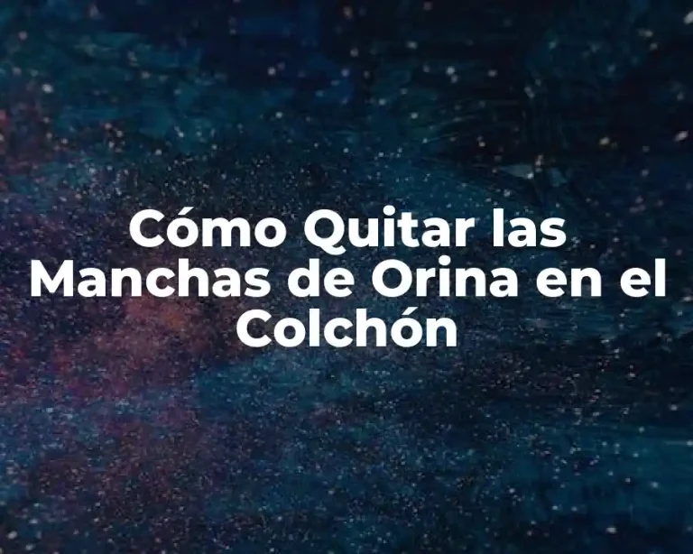 Cómo Quitar las Manchas de Orina en el Colchón
