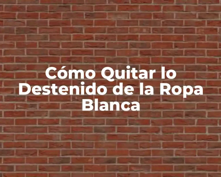 Cómo Quitar lo Destenido de la Ropa Blanca
